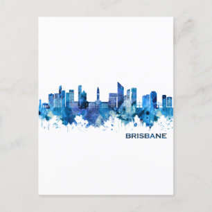 Cartão Postal De Festividades Brisbane Austrália Skyline Blue