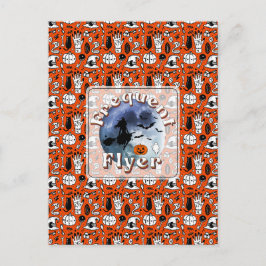 Cartão Postal De Festividades Broomstick ambulante de bruxa do Dia das Bruxas Fr