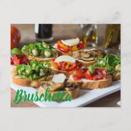 Cartão Postal De Festividades Bruschetta Antipasti com feijão e arugula,