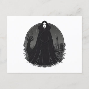 Cartão Postal De Festividades Bruxa Gothic Salem à meia-noite