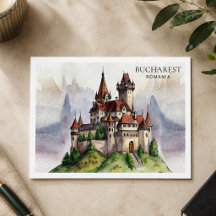 Bucareste Romênia | Arte em Aquarela do Centro His