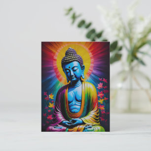 Cartão Postal De Festividades Buda Raios Sagrados da Paz