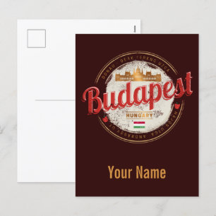 Cartão Postal De Festividades Budapest Design Hungria Vintage Parlamento