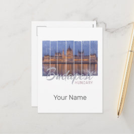 Cartão Postal De Festividades Budapest Parlamento Hungria Vintage Panorama