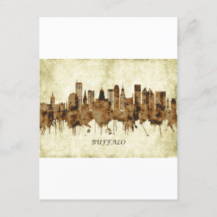Cartão Postal De Festividades Buffalo New York Cityscape