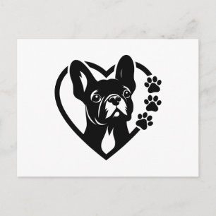 Cartão Postal De Festividades Bulldog Francês