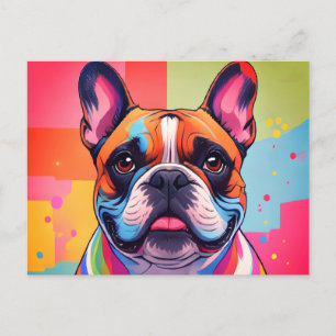 Cartão Postal De Festividades Bulldogue Francês Popart French Bulldog