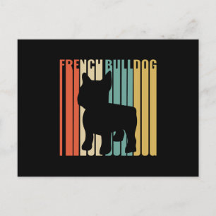 Cartão Postal De Festividades Bulldogue Francês Retro Silhueta de Cachorro dos A