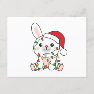 Cartão Postal De Festividades Bunny Christmas Winter Animal Holiday Bunnies