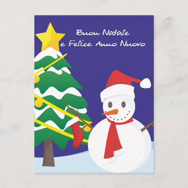 Cartão Postal De Festividades Buon Natale e Felice Anno Nuovo (Frente)