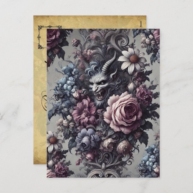 Cartão Postal De Festividades Buquê de Baphomet - Vitoriano Gótico (Frente/Verso)