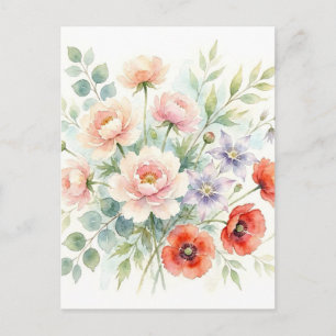 Cartão Postal De Festividades Buquê de Flores Silvestres de Jardim de Campo em A