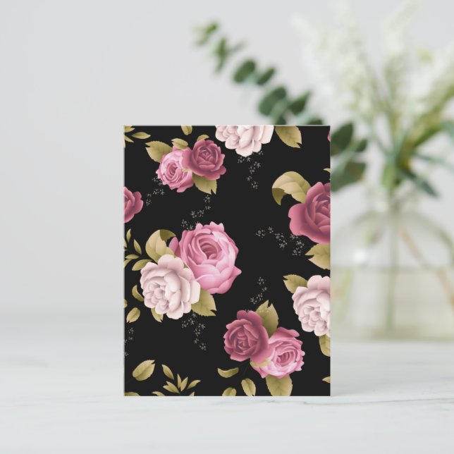 Cartão Postal De Festividades Buquês dos Rosas 3 (Em pé/Frente)