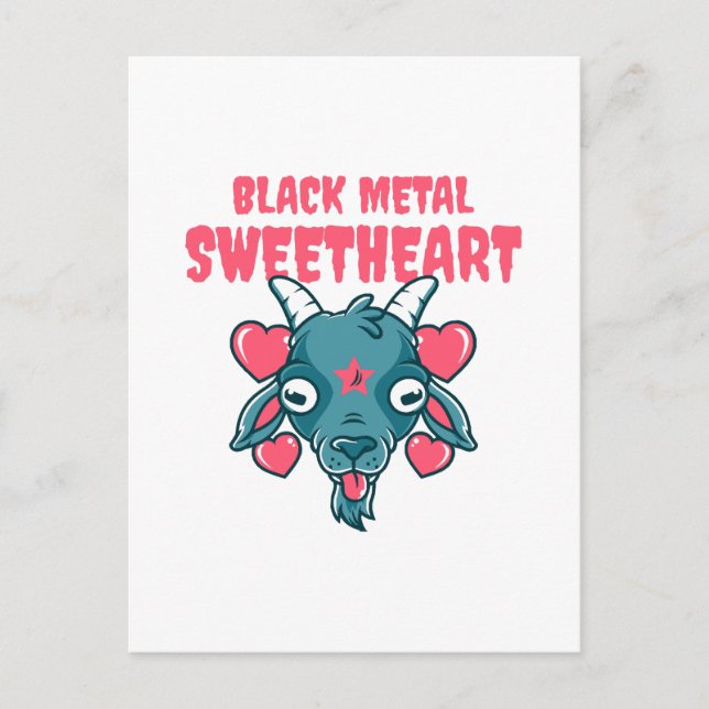 Cartão Postal De Festividades cabeça de cabra fofa baphomet (Frente)