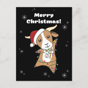 Cartão Postal De Festividades Cabras Natal Cabras Animais de Inverno