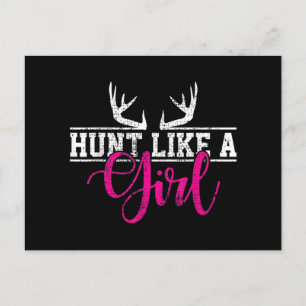 Cartão Postal De Festividades Caçando Uma Caça Como Uma Garota
