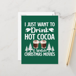 Cartão Postal De Festividades Cacau quente festivo filmes de Natal