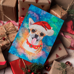 Cartão Postal De Festividades Cachorro da Raça Chihuahua Natal