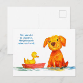 Cartão Postal De Festividades Cachorro de história em quadrinhos em aquarela ass