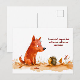 Cartão Postal De Festividades Cachorro de história em quadrinhos em aquarela e e
