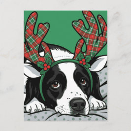 Cartão Postal De Festividades Cachorro de Natal