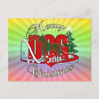 CARTÃO POSTAL DE FESTIVIDADES CACHORRO DE NATAL BOXO