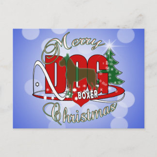 CARTÃO POSTAL DE FESTIVIDADES CACHORRO DE NATAL BOXO