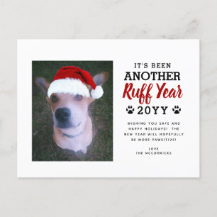 Cartão Postal De Festividades Cachorro de Natal de Ano Bonito Vermelho Foto do C