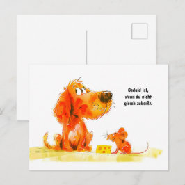 Cartão Postal De Festividades Cachorro e Rato de História em Quadrinhos em Aquar