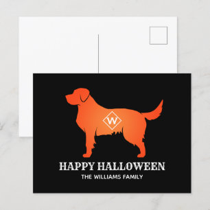 Cartão Postal De Festividades Cachorro Golden Retriever Laranja Feliz Dia das Br