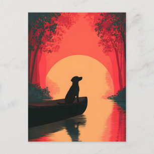 Cartão Postal De Festividades Cachorro Negro Labrador Mínimo