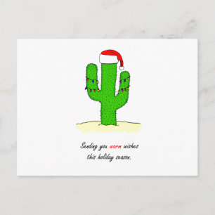 Cartão Postal De Festividades Cactus Christmas