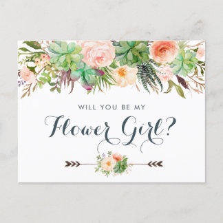 Cartão Postal De Festividades Cactus Suculents Floral Greenere Você Será Meu