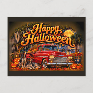 Cartão Postal De Festividades Cães de caça de Halloween da Carolina do Sul em ca