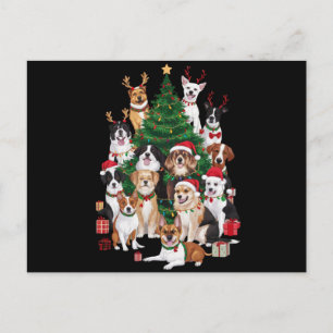 Cartão Postal De Festividades Cães de Natal Amante de Cães Feriado Mãe de Cachor