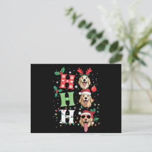 Cartão Postal De Festividades Cães Retrievers Dourados de Natal Ho Ho Ho