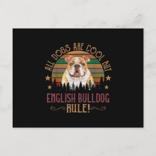 Cartão Postal De Festividades Cães São Legais Mas English Bulldog Curs Reinam En