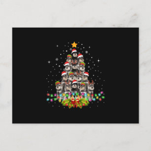 Cartão Postal De Festividades Cães Schnauzer Árvore Suéter de Natal Xmas Animal