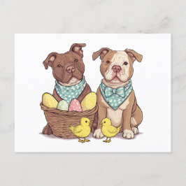 Cartão Postal De Festividades Cães Touro-páscoa