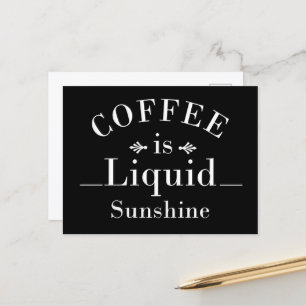 Cartão Postal De Festividades café é sol líquido