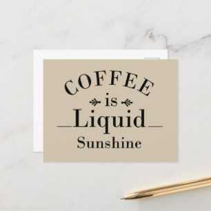 Cartão Postal De Festividades café é sol líquido