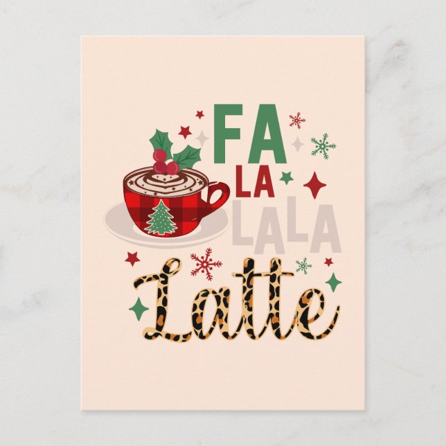 Cartão Postal De Festividades Café engraçado Citações de Natal Postcard (Frente)