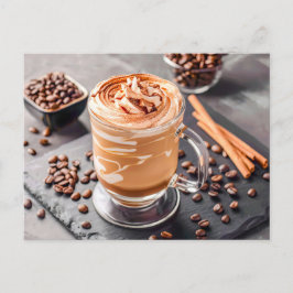 Cartão Postal De Festividades Café gelado com canela de café
