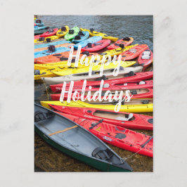 Cartão Postal De Festividades Caiaques Coloridos, Felizes Férias