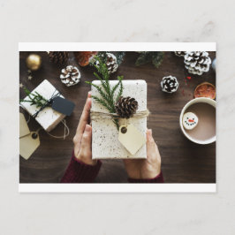 Cartão Postal De Festividades Caixa de Natal Decromática