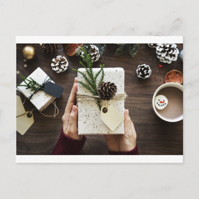 Cartão Postal De Festividades Caixa de Natal Decromática (Frente)