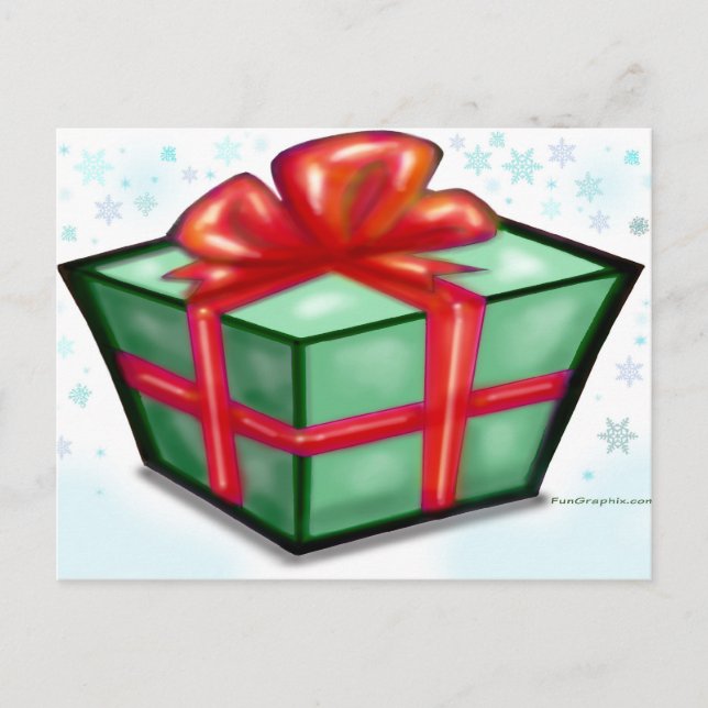 Cartão Postal De Festividades Caixa de presentes de Natal (Frente)