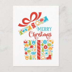 Cartão Postal De Festividades Caixa de Surpresa de Natal