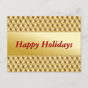 Cartão Postal De Festividades Caixas de 3 d crômio - de cor dourada