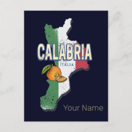 Cartão Postal De Festividades Calábria Itália - Região Retro Mapa Vintage Souven
